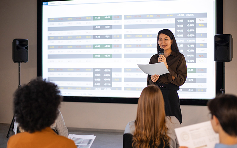 Businesswoman thriving in the corporate world
